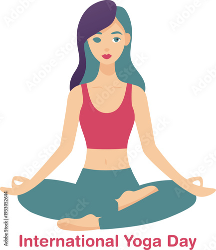 Woman practicing yoga on international yoga day