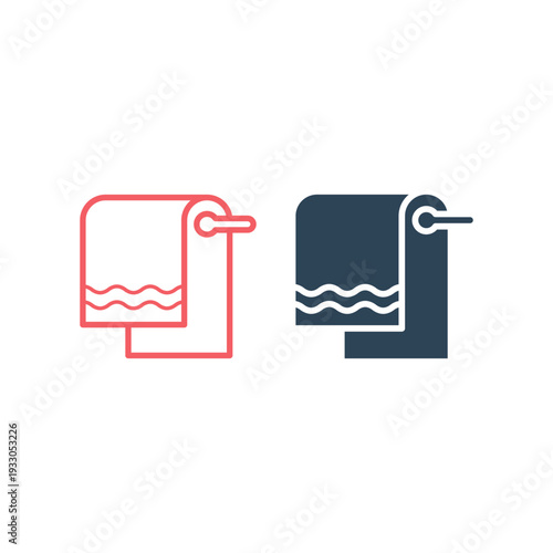 Towel icons set isolated symbol on laundry vector illustration.