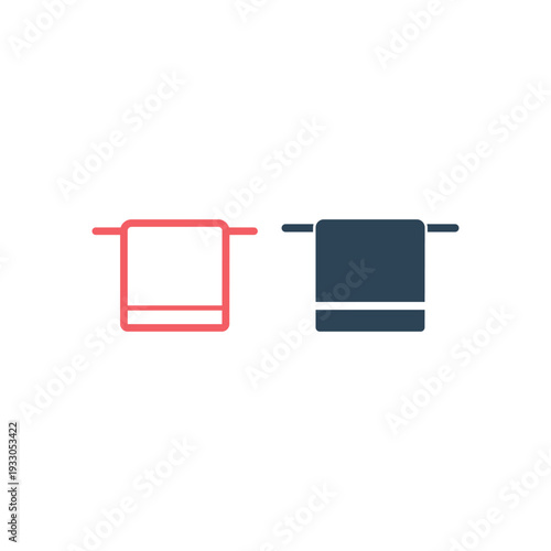Towel icons set isolated symbol on laundry vector illustration.