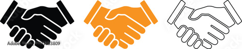 Handshake Icon Set – Business Partnership Agreement Symbol Collection
