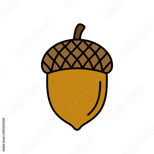 シンプルなどんぐりのカラーアイコン