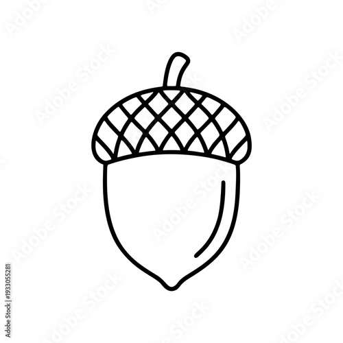 シンプルなどんぐりの線画アイコン