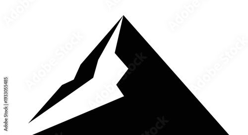 Black and White Mountain Peak Illustration.
