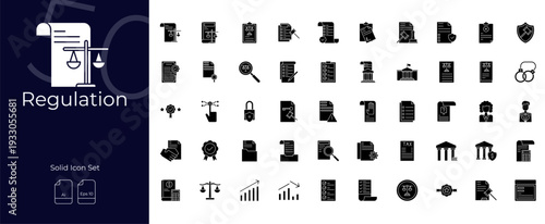 Regulation Solid Editable Icons set