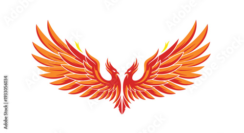 Vibrant Phoenix Wings Rising Illustration.