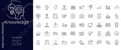 Knowledge Line Editable Icons set
