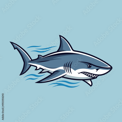 Illustration of a Great White Shark.