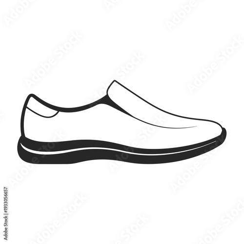 White Slip On Shoe Illustration.
