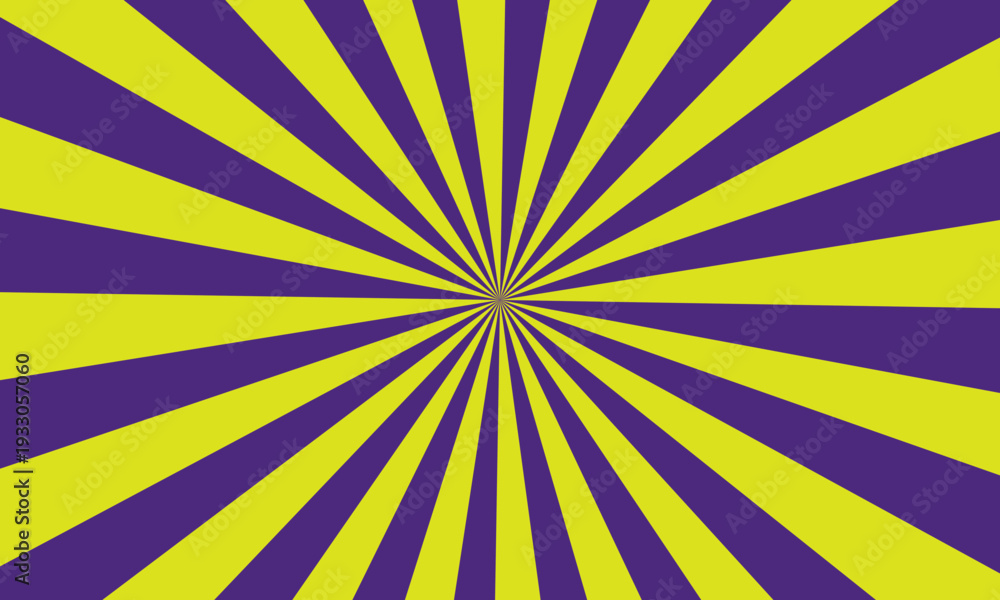 Obraz premium Vibrant Yellow and Deep Purple Radial Pattern Creating an Energetic Sunburst Effect for Creative Design