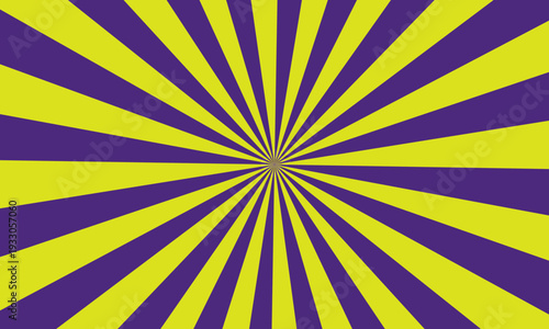 Vibrant Yellow and Deep Purple Radial Pattern Creating an Energetic Sunburst Effect for Creative Design