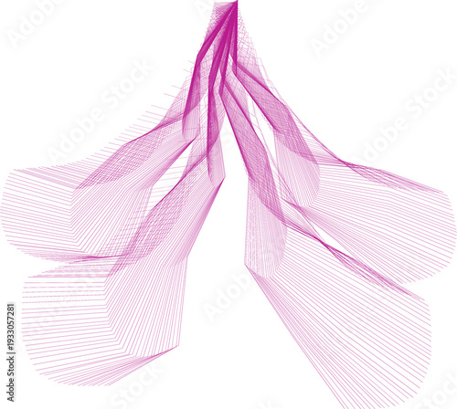 Fotografie Abstract flowing lines forming a dynamic wave like pink structure