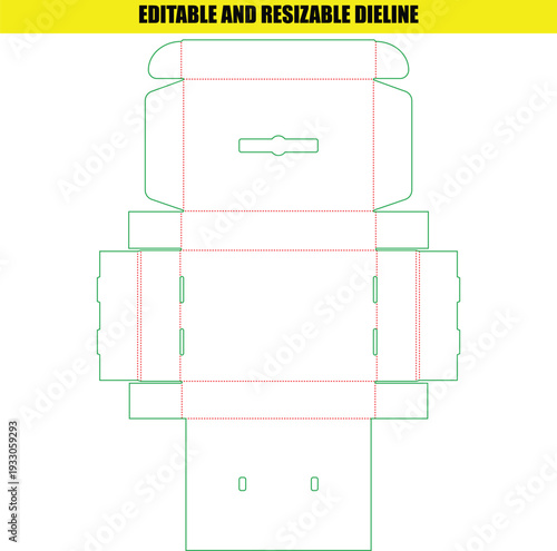 Versatile tuck end folding box die line offering secure closure for diverse product packaging needs