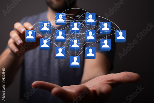 Abstract network concept, h...