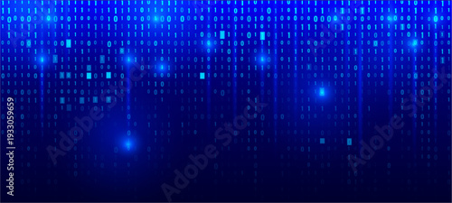 Digital data code stream with luminous flows and glossy light effect. Vector technology background with cyber grid and virtual structure. Programming and software, network system and interface layout