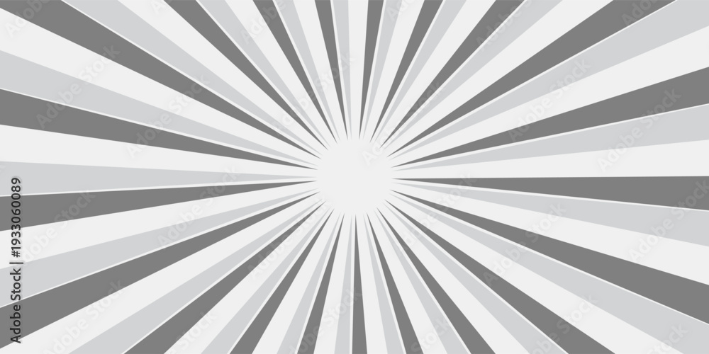 Obraz premium Ray sun light. Sunburst background. Radial circle line. Pattern starburst. Comic beam lines. Sun effect rays. Abstract firework. Concentration stripe. Cartoons lightning style. Vector illustration