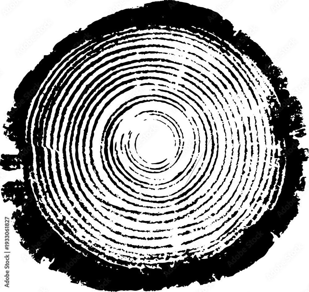 Fototapeta premium Abstract concentric ring portal in high contrast black and white design for graphic art