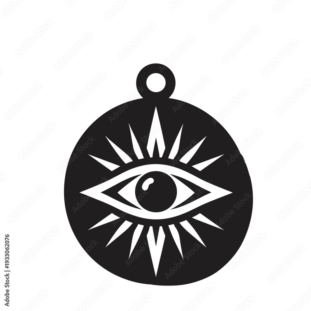 Obraz premium Eye symbol decoration black white mystical wall hanging 