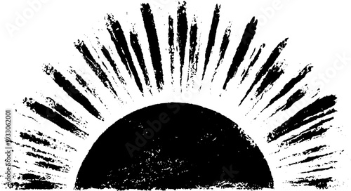 Abstract radial diamond burst black and white design for retro art projects