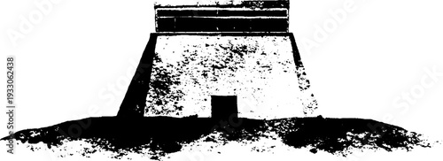 Brutalist rectangular slab tower design in high contrast black and white for modern architecture concepts