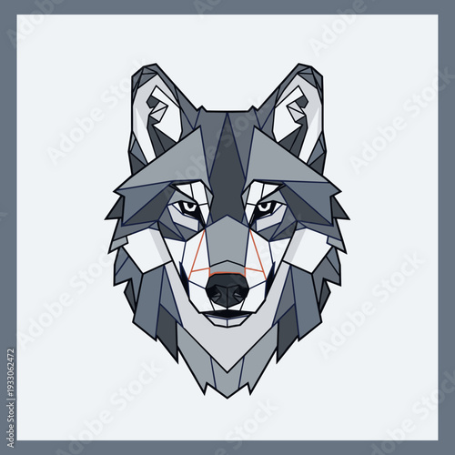 Geometric Wolf Head Illustration Artwork.