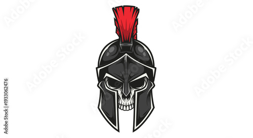 Black Spartan Helmet with Red Crest.