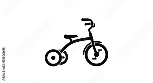 Simple black silhouette of a tricycle a childhood icon silhouette