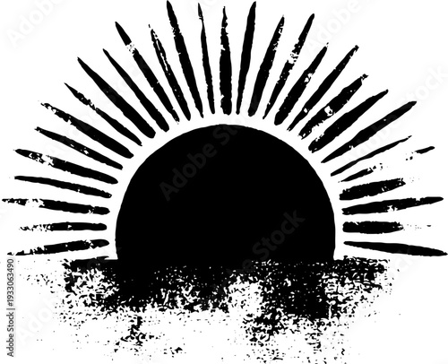 Minimalist abstract radial diamond burst with high contrast design for posters