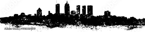 Urban skyline silhouette in stencil style for modern design projects
