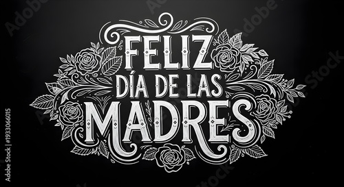 A vibrant illustration of Feliz Dia de las Madres with floral designs