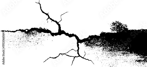 High contrast industrial wall panel with weathered texture and cracked design for artistic projects