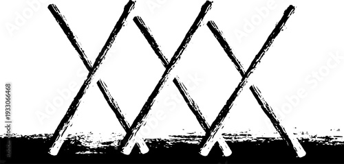 High contrast abstract stencil of welcome mat fibers for artistic design