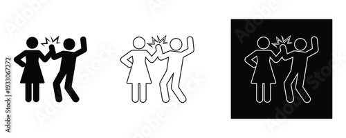 People in conflict and disagreement with aggressive body language