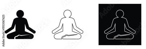 Meditating figures in various styles for mindfulness and wellness concepts