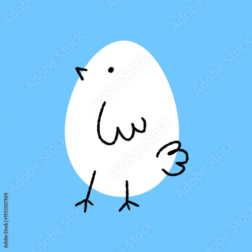 Minimal Easter chicken in egg form, baby nursery style 