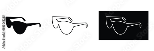 Minimalist sunglasses designs in black and white