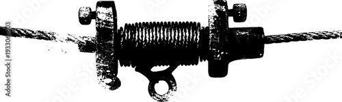Industrial winch fairlead stencil in high contrast design for print or poster