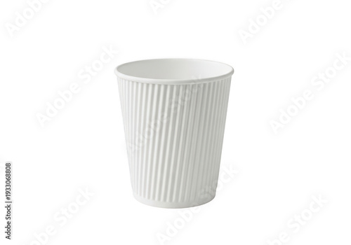 Wallpaper Mural A white paper cup with vertical ridges on a plain background Torontodigital.ca