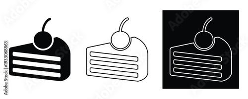 Modern document icons with cherry on top for business and technology use