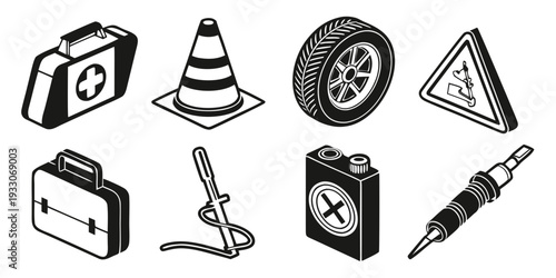 A collection of various construction and safety symbols and icons Vector
