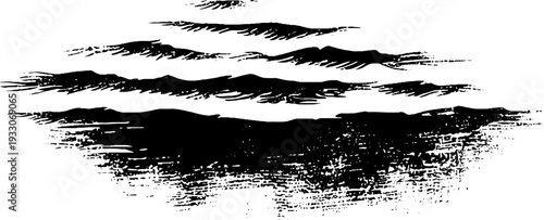 Abstract high contrast wind gust lines in stencil style - grunge design for posters and art prints