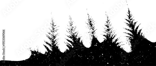 Wind sculpted snow sastrugi in high contrast stencil style for winter design
