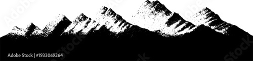 Dramatic yardang ridge with high contrast stencil design for natural landscape theme