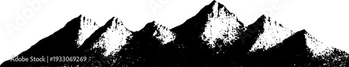 Abstract high contrast stencil of wind-carved yardang ridge for art and design projects