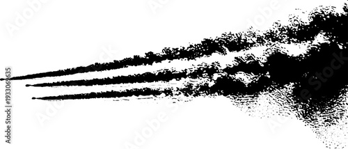 High contrast stencil style window condensation trails