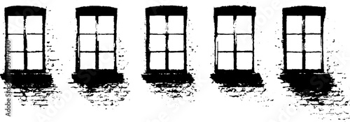 High contrast abstract window reflections in stencil style for artistic design