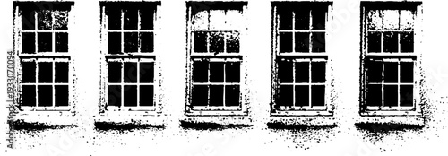 High contrast window security bars in stencil style for urban design