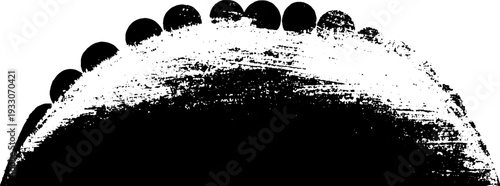 Abstract grunge window wiper arc in high contrast stencil style