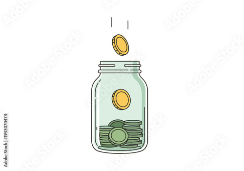 Depositing Currency Into Transparent Glass Container Symbolizing Financial Growth And Savings Accumulation For Future Investment