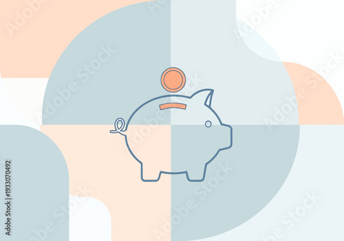 Piggy Bank Symbol Graphic Showing Financial Savings And Investment Concept Representing Wealth Growth And Coin Collection For Future Security