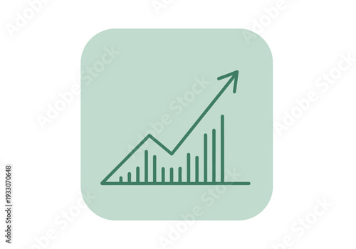Business Growth Bar Chart Line Graph Showing Upward Trend and Positive Progress In A Clean Conceptual Background